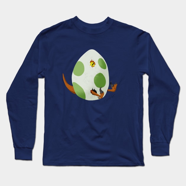 Hatching Raptor Egg Long Sleeve T-Shirt by TheTome